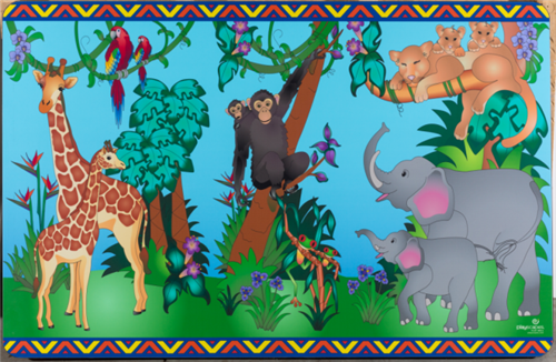 Animal Families Story Mural-Made in USA