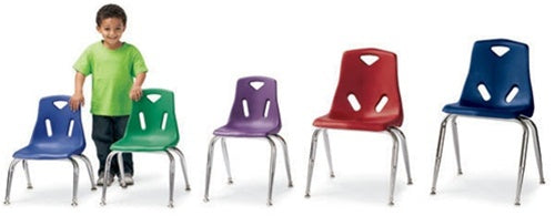 KIDS BERRIES PLASTIC CHAIRS w/CHROME-PLATED LEGS Set of 6 Chairs