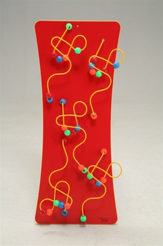 Loco-Motion Red Wall Panel Toy-Wires and Beads, Made in USA