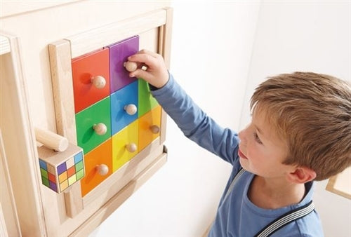Colorful Squares Sensory Wall Activity Panel by HABA