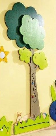 Tall Tree and Animals Meadow Wooden interactive Play Wall Panel