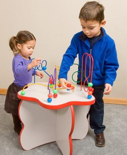 Baby Activity Bead Play Table Wavy Legs Beads Mirror Play Table