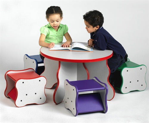 Children's Wavy Legs Table & 4 stools