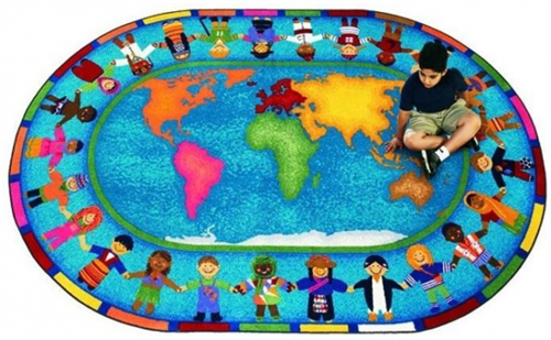 Hands Around the World Kids Play Area Carpet