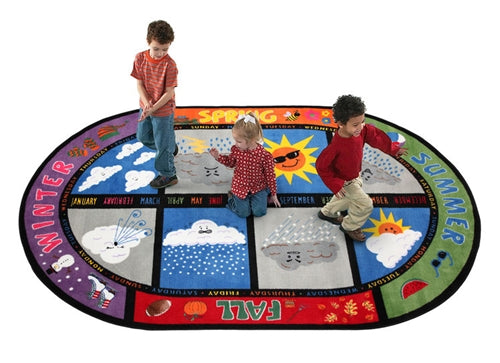 Flagship Kids Carpets-Weather Today Kids Educational Oval Rug
