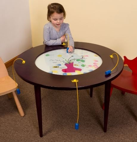 Flowers and Bees Magnetic Round Kids Activity Play Table