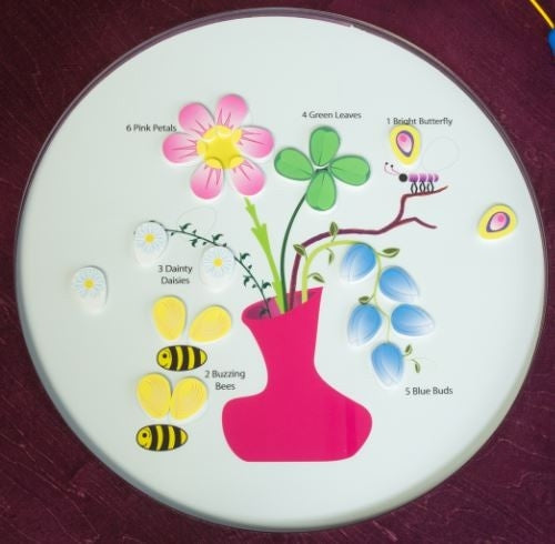 Flowers and Bees Magnetic Round Kids Activity Play Table